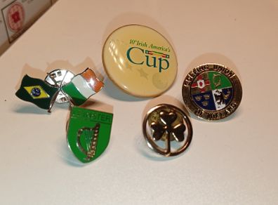 Collection Of Irish Pin Badges Sporting And Otherwise All Complete With Clasp