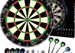 Dart Board Steel Dart Board Dartboard set with 6 pcs 20g Steel Tip Darts 12 Flights Rotating Number Ring + Staple-Free Bullseye Throwing Line Install Instruction