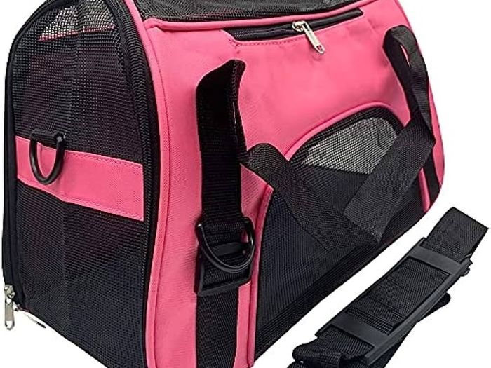 Pet Carrier Bag, Airline Approved Duffle Bags, Pet Travel Portable Bag Home for Little Dogs, Cats and Puppies, Small Animals (M, Pink) (FREE SHIPPING)