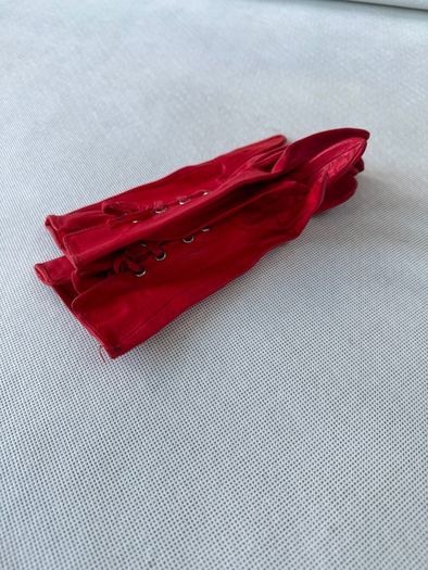 Vintage Soft Red Leather Ladies Gloves - Genuine Leather