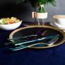 Rainbow Cutlery Set, HOBO 24 Piece Stainless Steel Flatware Set, Silverware Dinnerware Set Service for 6, Tableware Cutlery Include Knife/Fork/Spoon/Teaspoon for Home with Gift Box(Rainbow Multicolor) Image 4