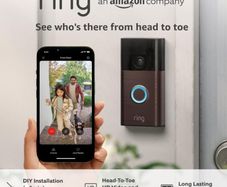 Ring Battery Video Doorbell | DIY Wireless Video Doorbell Camera with Head-To-Toe View, HD Video |