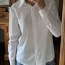 White Long Sleeve Shirt with Collar Image 7