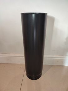 Vitreous enamel flue pipe black matt
