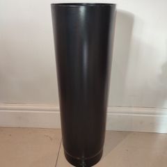 Vitreous enamel flue pipe black matt