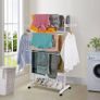 NEW SALE | 3 Tier Clothes Airer, Foldable Clothes Horse with 2 Wings, Rolling Clothes Drying Rack Image 5