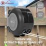 30 metre Retractable Reel Clothes Lines Washing Line with Twin Cable - Wall Mounted Heavy Duty Clothes Dryer 2 x 15m Lines of Drying Space, Black Image 2
