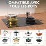 Ceramic Hob, Built-in 4 Zone Electric Hobs 60cm Noise-free Auto Shut-off Safe Lock Heat Indicator Black Glass Panel Cooktop with Touch Controls Image 6