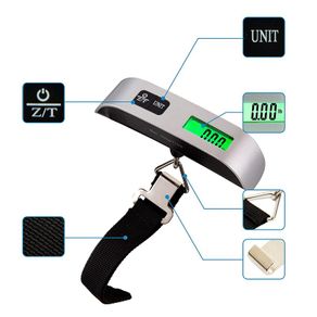 Portable Digital Scale LCD Display 110lb/50kg Electronic Luggage Hanging Suitcase Travel Weighs Baggage Bag Weight Balance Tool