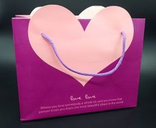 Purple/Pink Heart Shaped Retail/Gift/Party Bags - Small/Large