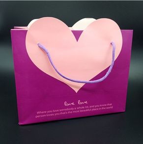Purple/Pink Heart Shaped Retail/Gift/Party Bags - Small/Large