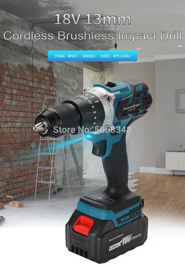 18V 13mm cordless impact drill 18V 13mm brushless impact drill 18V impact drill 18V screwdriver drill with two batteries