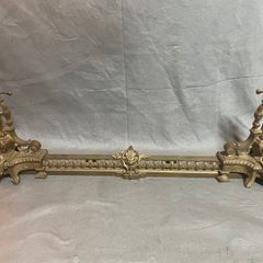 SALE ! WAS 375 NOW 295 !! Antique French Adjustable Brass Fender