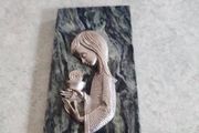Holly Figurine On Marble Slab Wall Hanging..