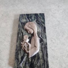 Holly Figurine On Marble Slab Wall Hanging..