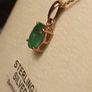 Lovely Petite Natural Zambian Emerald Pendant & Chain Image 2
