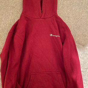 Champion Men's Burgundy and Red Hoodie