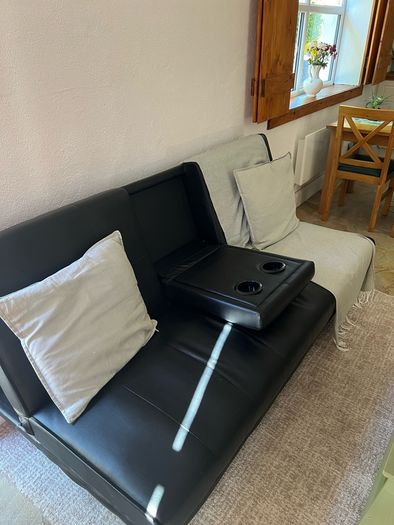 Sofa bed with cup holders