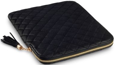 New Ipad 3 / 2 Alesha Quilted Leather Case Cover REDUCED  Black , Cream By Covert