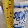 Small blue cup as holder handmade pottery and painted. Image 4