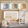 Dressing Table with Adjustable LED Mirror, Toilet Table with 4 Fabric Drawers, Dressing Table with Built-in USB Port, White Makeup Table 100 x 40 x 140 cm Image 5