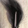 Vintage Style   Feather Hair Clip with Diamante Leaf Spine Image 4