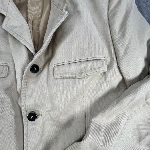 Zara Man Utility Blazer Jacket 48 Beige - Linen Blend- Military Chore Style