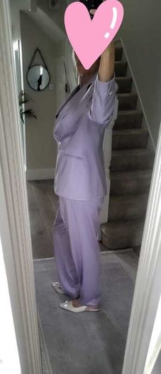 ESCADA Mauve Wool Mix Trouser Suit Sz 40 (Fit 12UK)