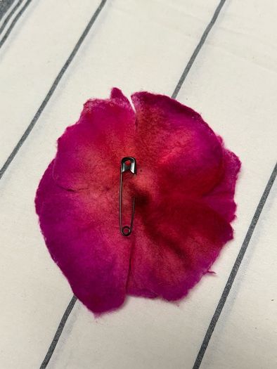 Bright Pink Felt Brooch