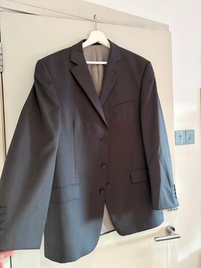 Marks and Spencers mens suit set wool dark grey