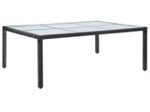 Outdoor Dining Table Black 200x150x74 cm Poly Rattan