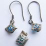 Vintage Sterling Silver 925 Blue Evil Eye Earrings and Pendant 2,1g Image 6