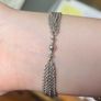 Vintage PANDORA 925 Sterling Silver Multi Strand Mesh Charm Clasp Bracelet Image 3