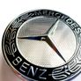 Mercedes - Benz 57mm BLACK side Flat Bonnet Badge Emblem A2048170616 Image 5