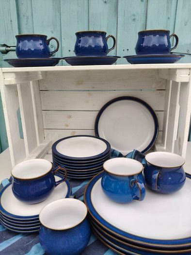 28 piece Denby Imperial Blue Dinnerware