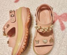 Pink Mega Crush Croc Sandals