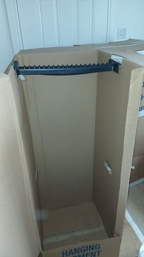3 x garment moving boxes with hanging rails