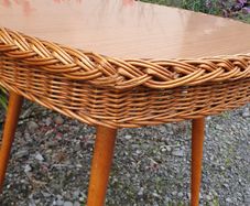 Very Rare Mid Century Wicker Table
