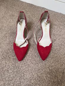 shoes - Anne Klein Red Kitten Heels (closed toe), UK Size 6 (unused)