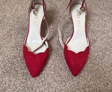shoes - Anne Klein Red Kitten Heels (closed toe), UK Size 6 (unused)
