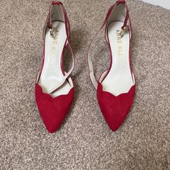 shoes - Anne Klein Red Kitten Heels (closed toe), UK Size 6 (unused)