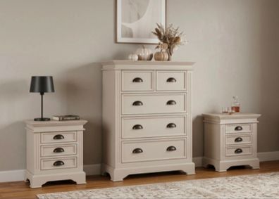 Chest of drawers and bedside lockers