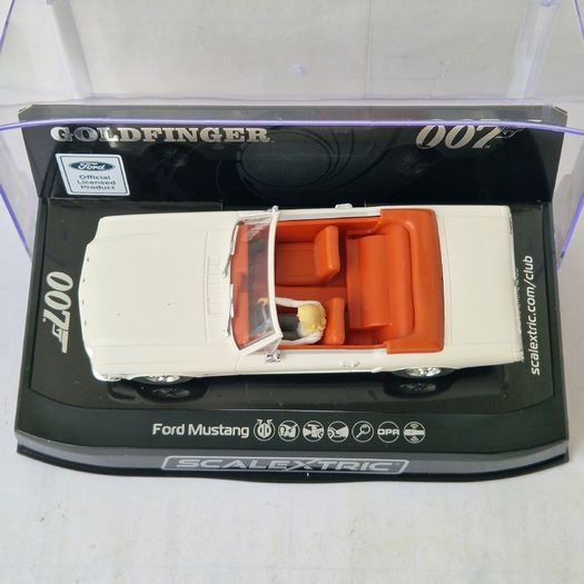 Scalextric 'Bond' Ford Mustang (Goldfinger) Slot Car ( C4404 TV street supercar classic touring )