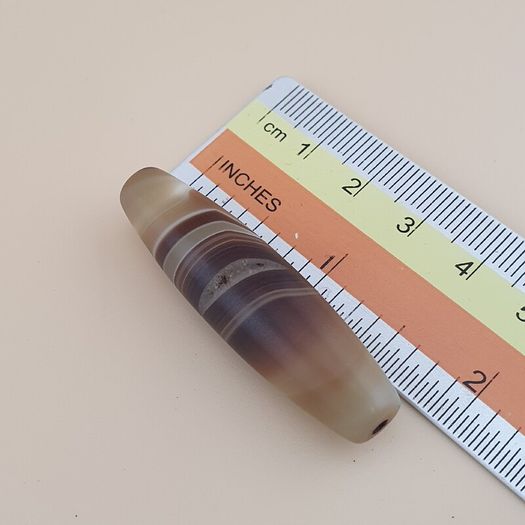 Vintage Middle Eastern Yemeni Suliemani Natural Eye Agate Bead Amulet