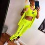 A three-pieces Wang Yellow Neon set with a skirt Image 7