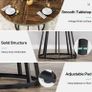Round Dining Table 120cm with Wooden Top and Black Metal Base  Seats 4 Image 6