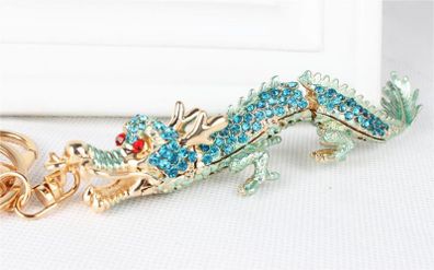 Keychain. Chinese Dragon. Blue