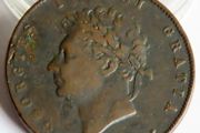 1826 Halfpenny 1/2 Penny King George IV copper coin