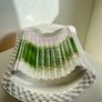Vintage French Majolica Asparagus Dish Barbotine Serving Platter Green White Image 4
