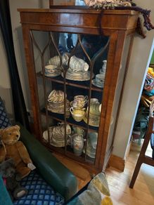 antique display glass press